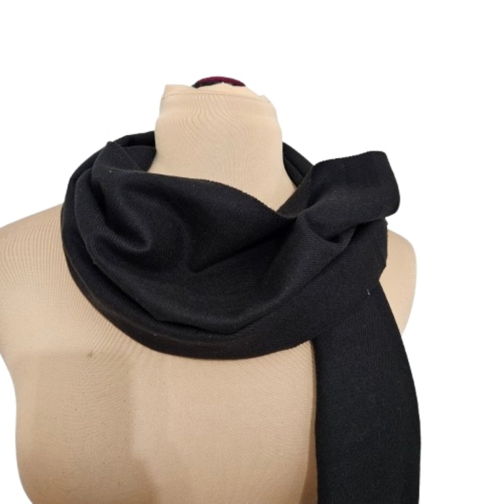 100% Cashmere Fringe Scarf Wrap‎ Black Made in Scotland Luxury Classic